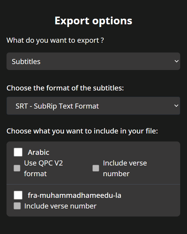 Export Subtitles